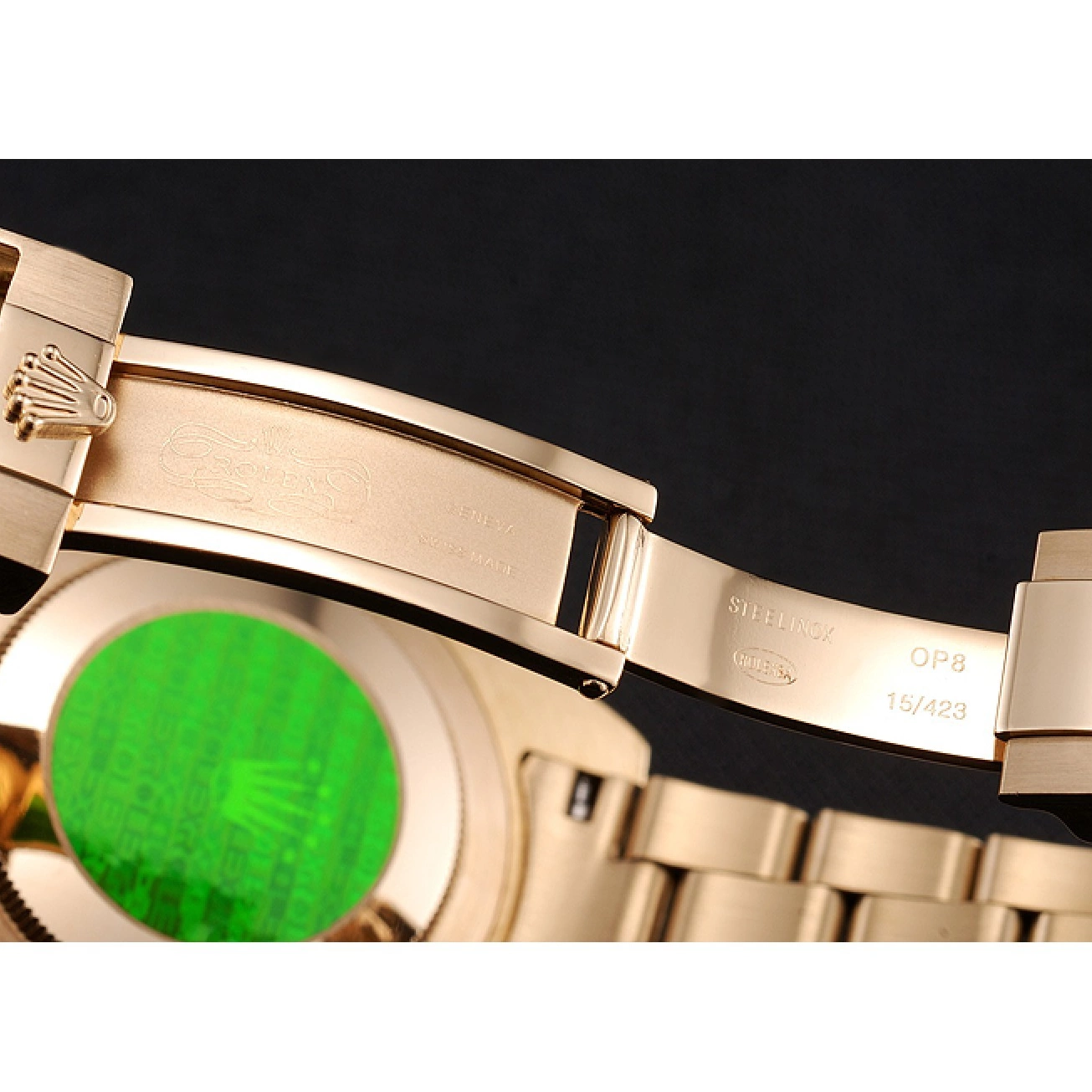 Aaa replica Black Markings Case Submariner Bracelet Bezel Diamond Yellow Dial Rolex Gold Swiss And Gold With 0718